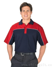 Promotional contrast polo with piping images