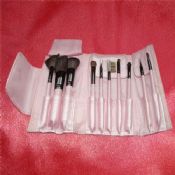 10pcs brushes in pink wrikled pouch