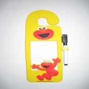 Door hanger with a message board