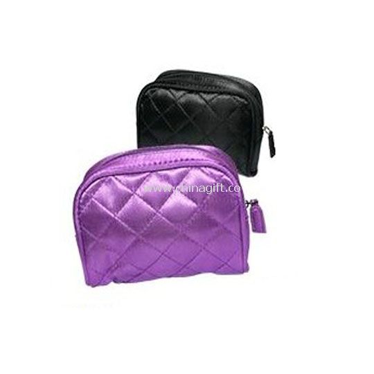 Quilted Plum Small Cosmetic Bag