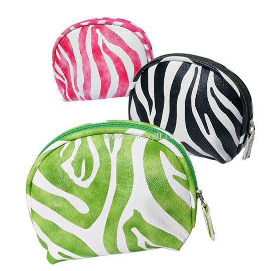 Zebra Half Moon Cosmetic Bag