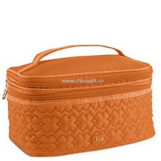 orange Polyester Twill make-up bag