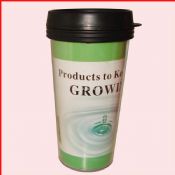 plastic travel mug