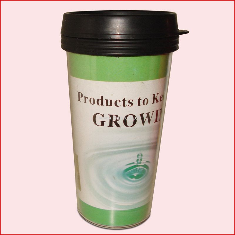 plastic travel mug