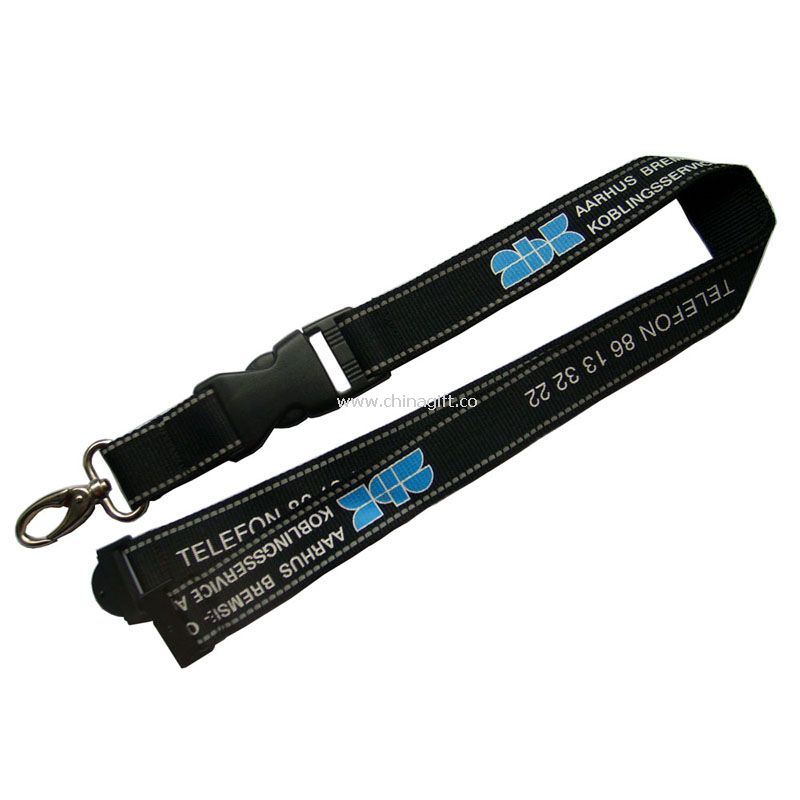Polyester with Reflective strip lanyard