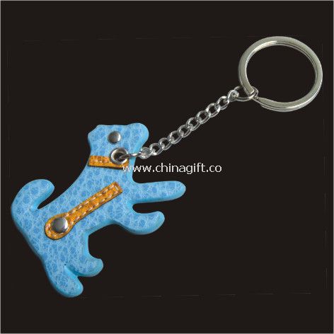 Dog Shape Leather Keychain