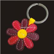 Flower Shape Leather Keychain