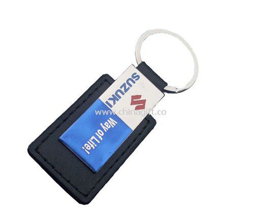 PU leather with zinc alloy keychain