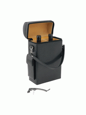 Geneva 2 Bottle Leather Wine Carrier images