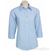 Ladies 3/4 Sleeve Micro Check Shirt images