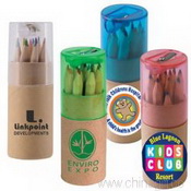 Lápis de cores no tubo de papelão images