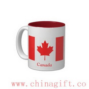 Bandera de Canadá taza de cerámica bicolor images