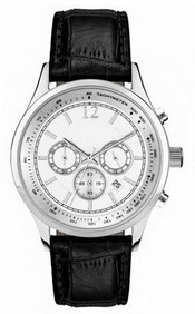 Silver Leather Watch images