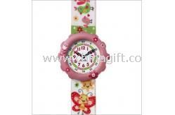 Fashion colorful kids CZ diamond leather wrist watch images