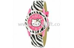 Lovely kids cartoon wrist watch with leather strap images