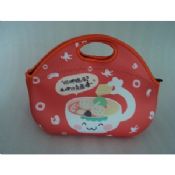 Promotional cheap handle neoprene picnic bag by lycra piping images