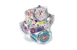 Smart colorful kids leather wrist watch with CZ diamond images