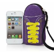 Special shoes design soft mobile neoprene phone pouch bag with wrist strap to take images