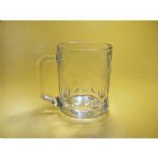 250ml High white beer, coffee clear pressed Glass Cup With Handle images
