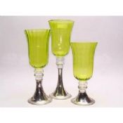 Green Painted, silk printing, decal art Glass Candle Cups images