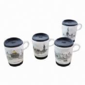 Porcelain Single Layer Mug with Silicone Lid and Bottom images