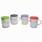 Porcelain Single Layer Mugs with Silicone Cover and 10oz Capacity images