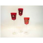 Red, Clear silk printing, decal, frosty Painted Glass Candle Cups images