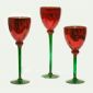 Vermelho decorativo seda impressão, decalque, copos de vela de cálice de vidro pintado small picture