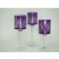 Round purple Painted Glass Candle Cups small picture