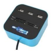 Lecteur de carte USB avec HUB 3 ports USB et le Logo lumineux spécial images