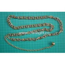 Metal gold waist chain with black and white beads images