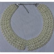 Handmade round pearl bead collar images