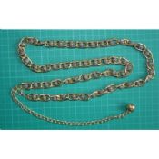 Metal gold waist chain with black and white beads images