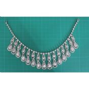 Colar de mulheres Handmade Rhinestone da liga de prata e clara para o vestido das meninas images