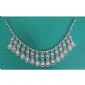 Colar de mulheres Handmade Rhinestone da liga de prata e clara para o vestido das meninas small picture