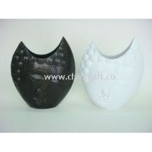 Black/ White face shape wooden vase images