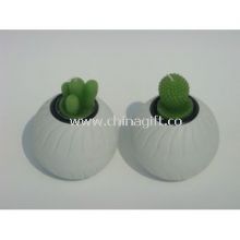 White Cactus Shape Wood Tea Light Candle Holders images