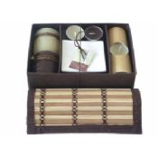 Bamboo candle gift set 3 images