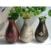 Vase de décoration bois coloré pour fleurs séchées images
