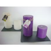 Pillar candles on slate tray images