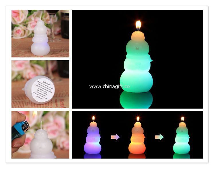LED scent snowwoman christmas candle