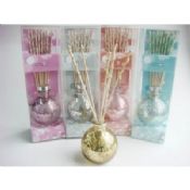 Redonda de vidrio fragancia lavanda aceite Reed difusor conjunto con tapa Homechic images