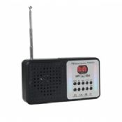 Multi-function Digital, Portable FM Radio Card Rechargeable Mini Speakers with Flashlight images