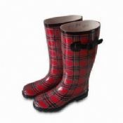 Womens pluie bottes avec tige en caoutchouc et semelle images