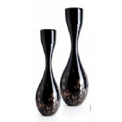 Black with Gold Decorative Glass Vase images