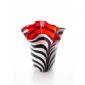 Black and White Zebra Colored Glass Vase small picture