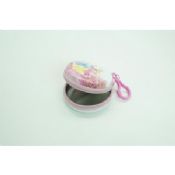 Round zipper gift tin box purse images