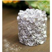 Silver rose pillar wedding candle images