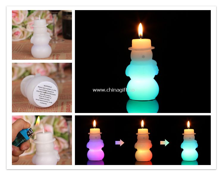 LED Snowman candles