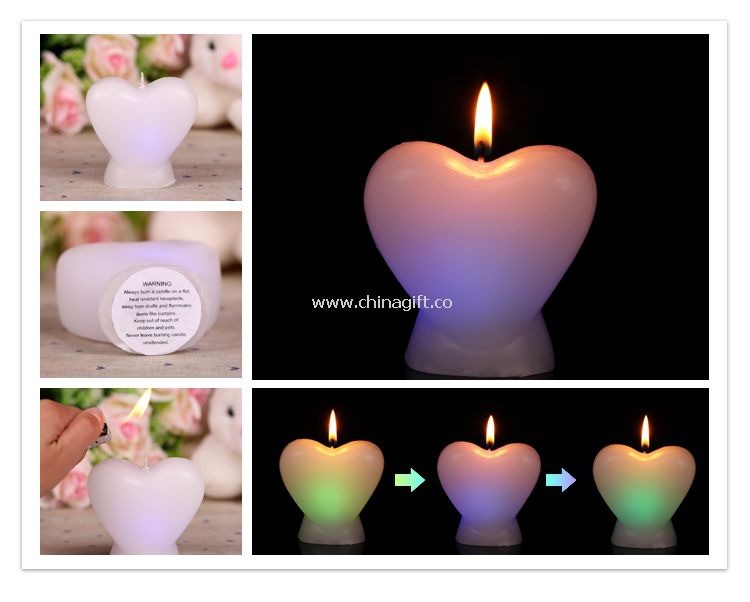 Love heart candles